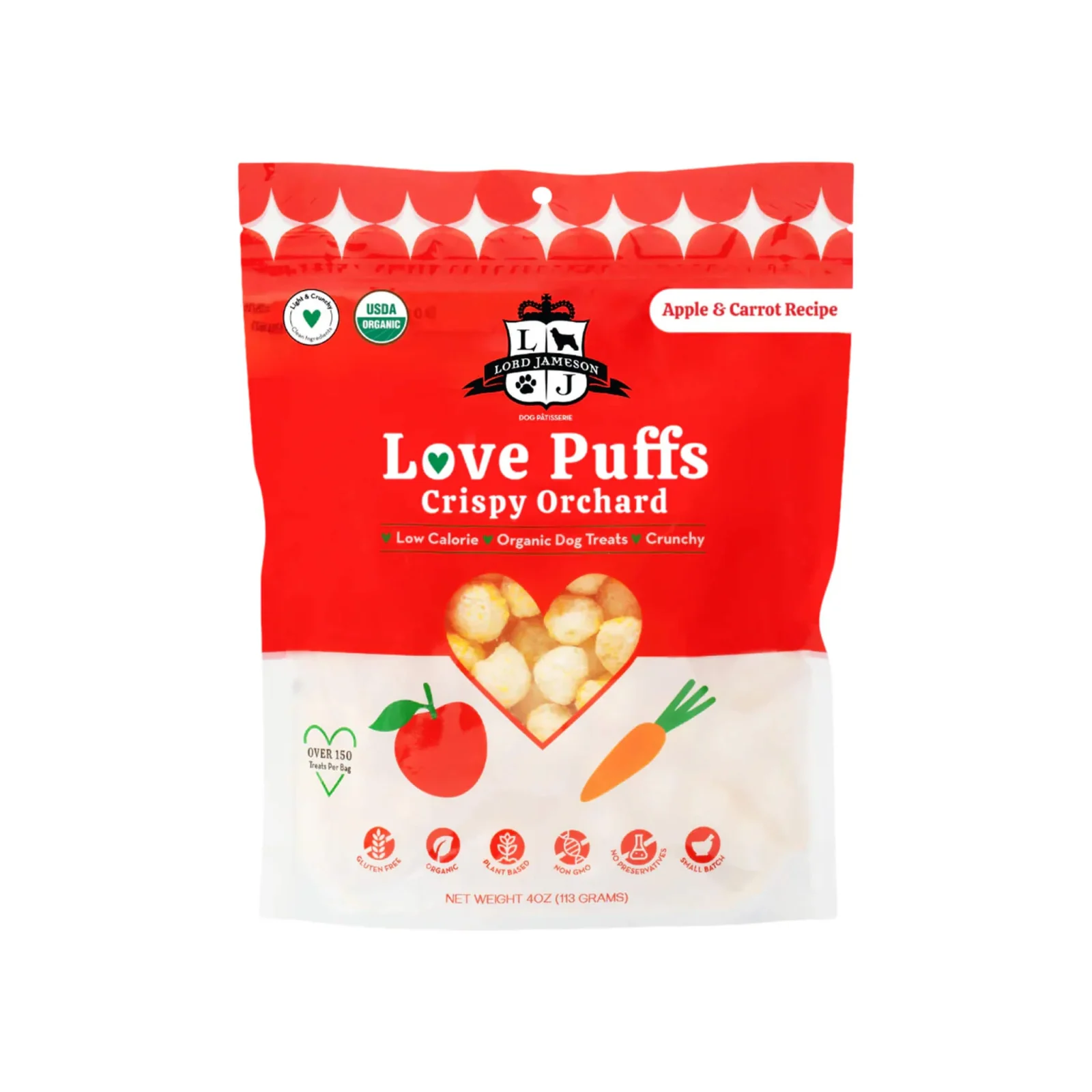 Lord Jameson Love Puffs Crunchy Organic Dog Treats