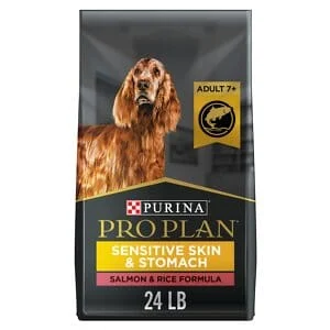 Purina Pro Plan Sensitive Skin and Stomach Salmon and Rice 7+ Senior Adult Dry Dog Food - 24 Lbs