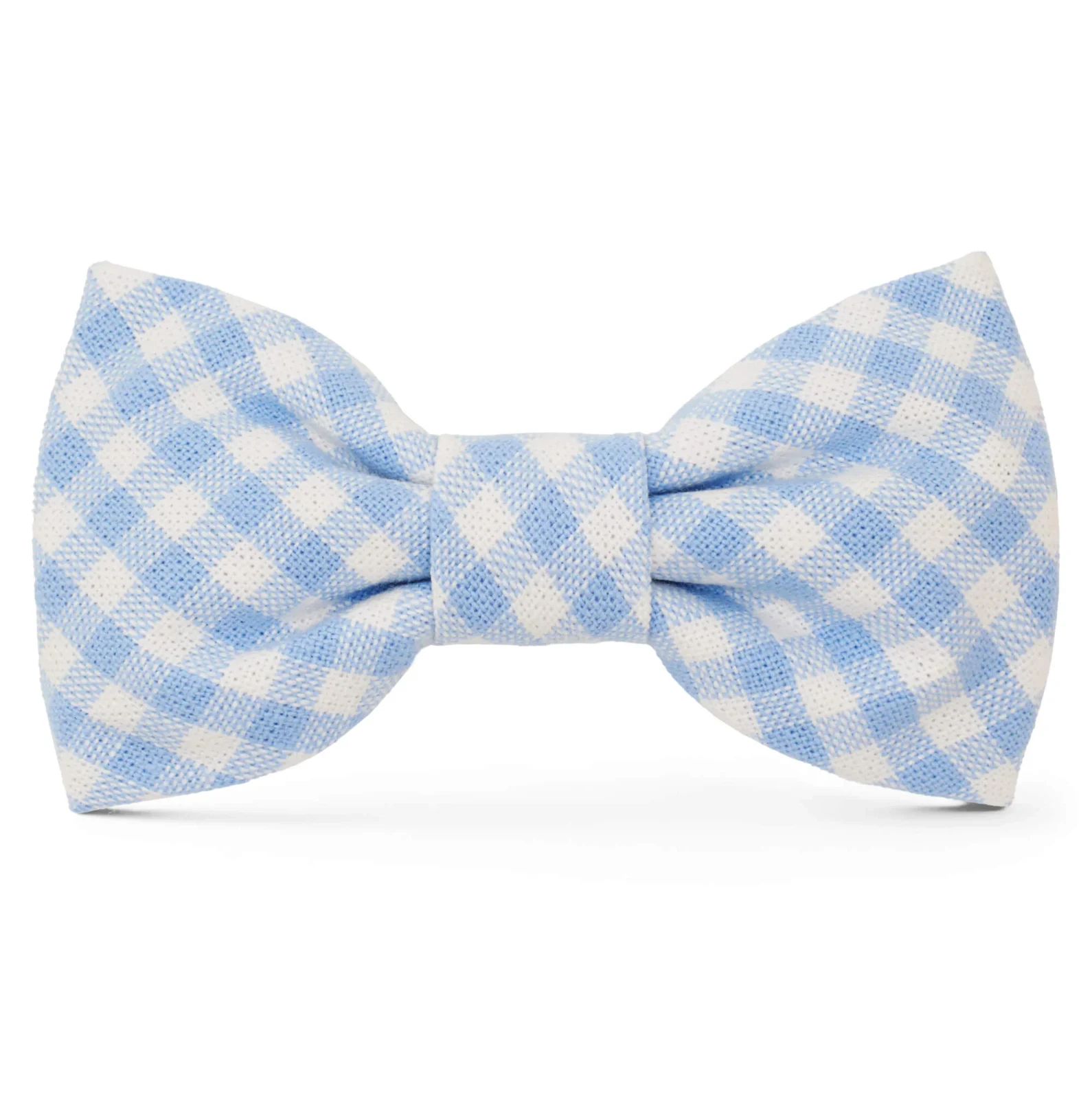Sky Blue Gingham Dog Bow Tie