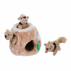 Outward Hound Hide A Squirrel Plush Dog Puzzle Dog Toy Brown, MEDIUM