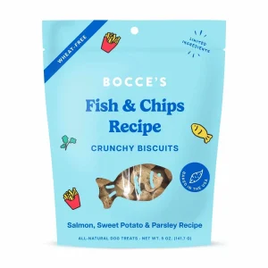 Bocce's Bakery Fish & Chips Biscuit Dog Treats 5 oz