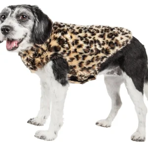 Pet Life ® Luxe 'Poocheetah' Cheetah-Spotted Designer Mink Fur Dog Coat