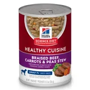 Hill's Science Diet Adult 7+ Healthy Cuisine Braised Beef, Carrots & Peas Stew Wet Dog Food