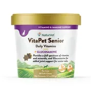 NaturVet VitaPet Senior Daily Vitamins Plus Glucosamine Supplement for Cats
