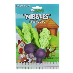 A&E Cages Nibbles Small Animal Loofah Chew Toy Turnips