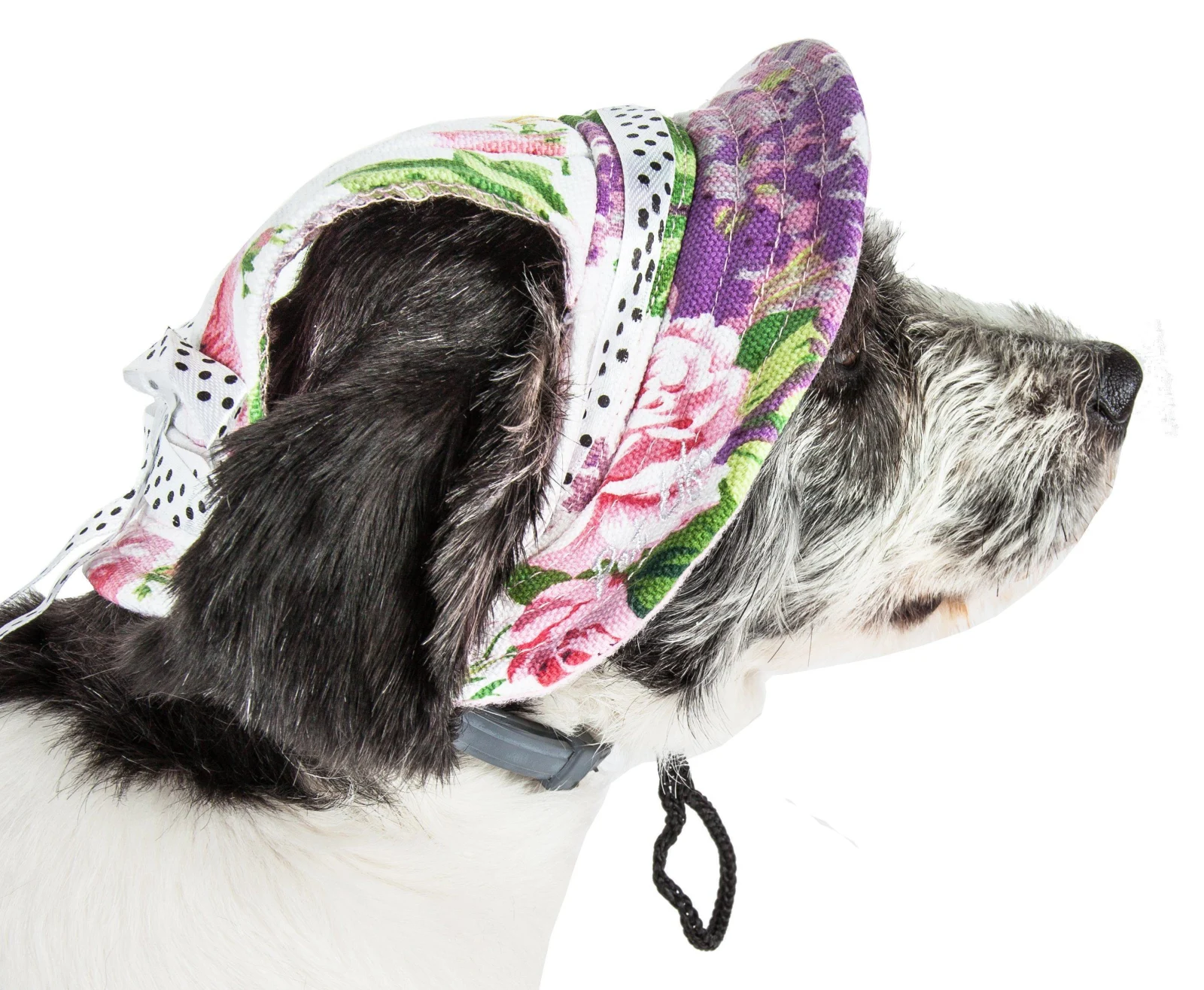 Pet Life ® 'Botanic Bark' Floral UV Protectant Adjustable Fashion Canopy Brimmed Dog Hat Cap