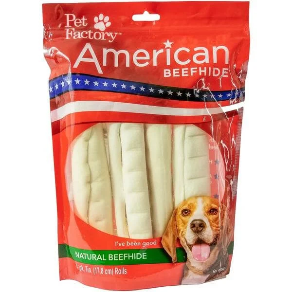 Pet Factory American Beefhide Rolls Natural Dog Chews - Image 2
