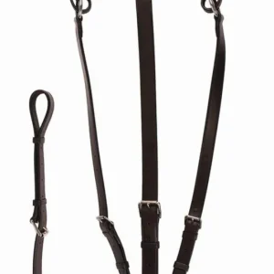 Henri de Rivel Advantage Flat Breastplate Martingale with Standing Attachment - Leather Horse Tack for Hunters and Equitation