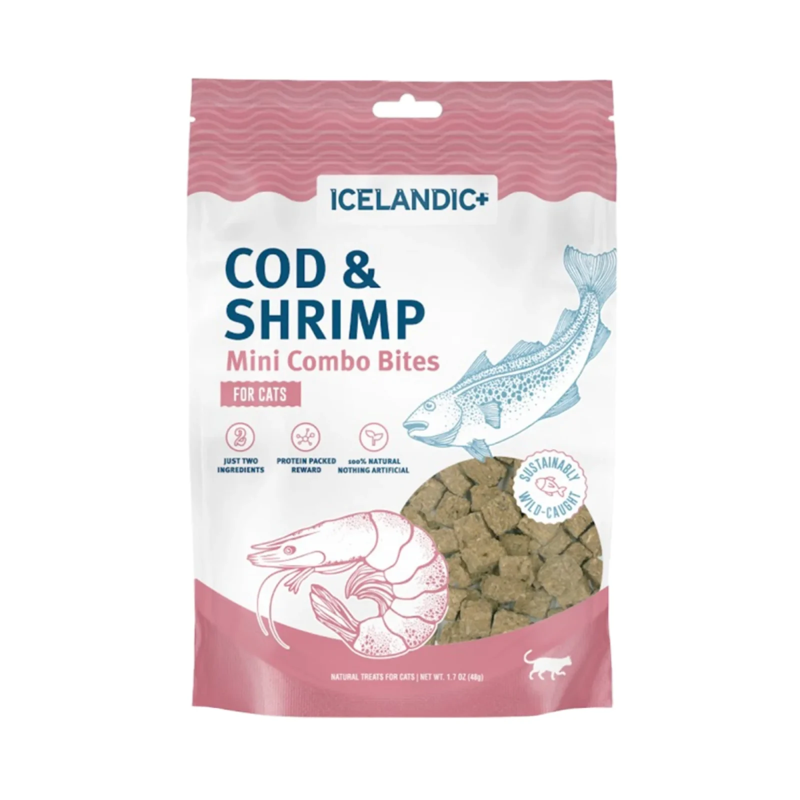 Icelandic Cat Mini COD & Shrimp Combo Bites, 1.7 oz