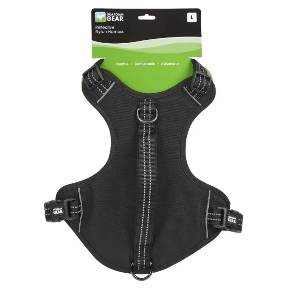 GG Reflective Nylon Harness Large Blk