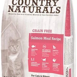 Grandma Mae's Country Naturals Grain-Free Dry Cat Food - Salmon Meal Recipe, 9 oz each, Case of 18