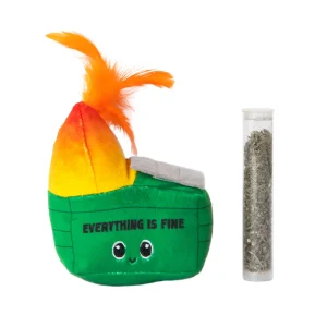 Quirky Kitty Dumpster Fire Refillable Catnip Toy