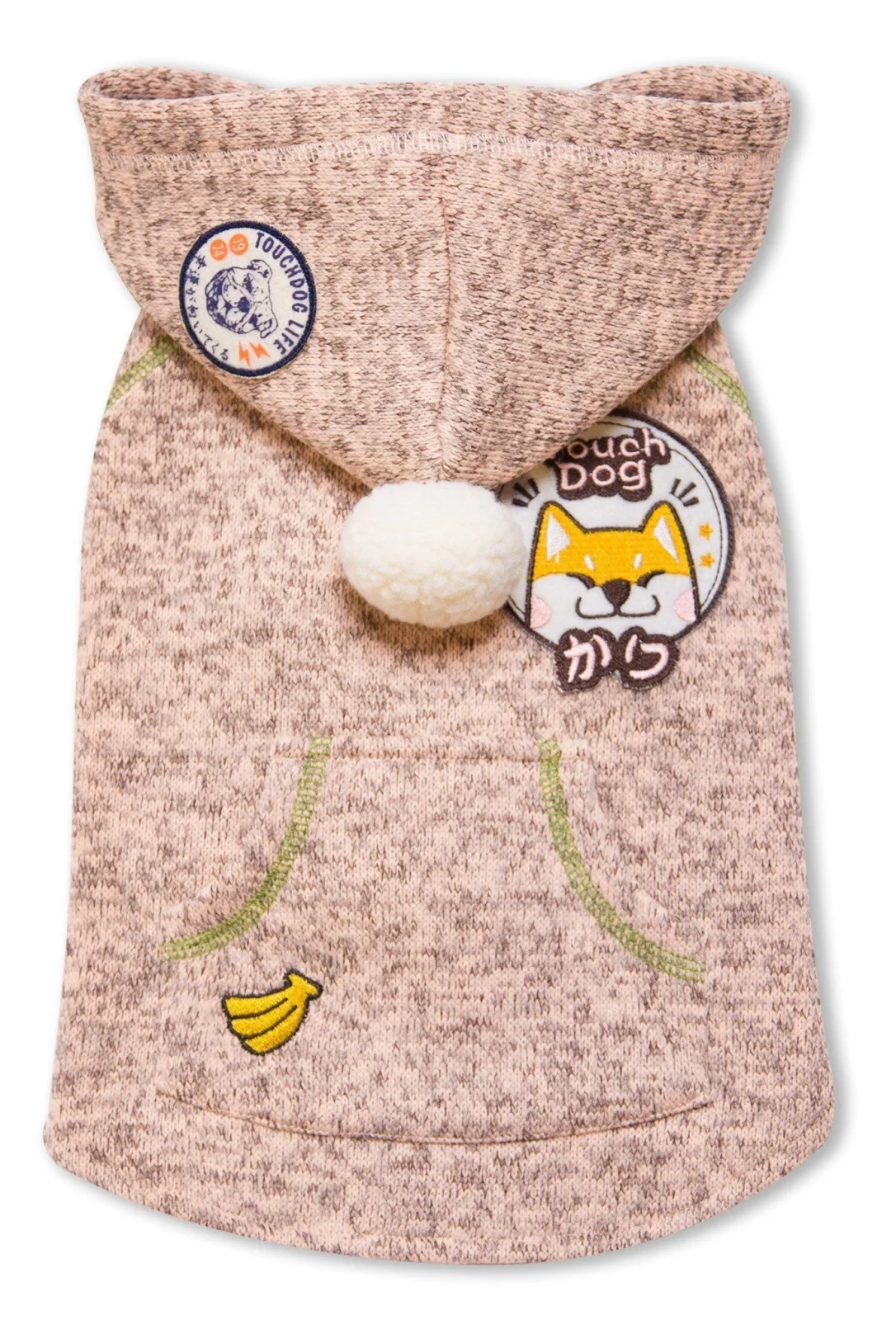 Touchdog ® Hippie Embellished Sleeveless Pompom Hooded Fashion Dog Sweater - Image 2