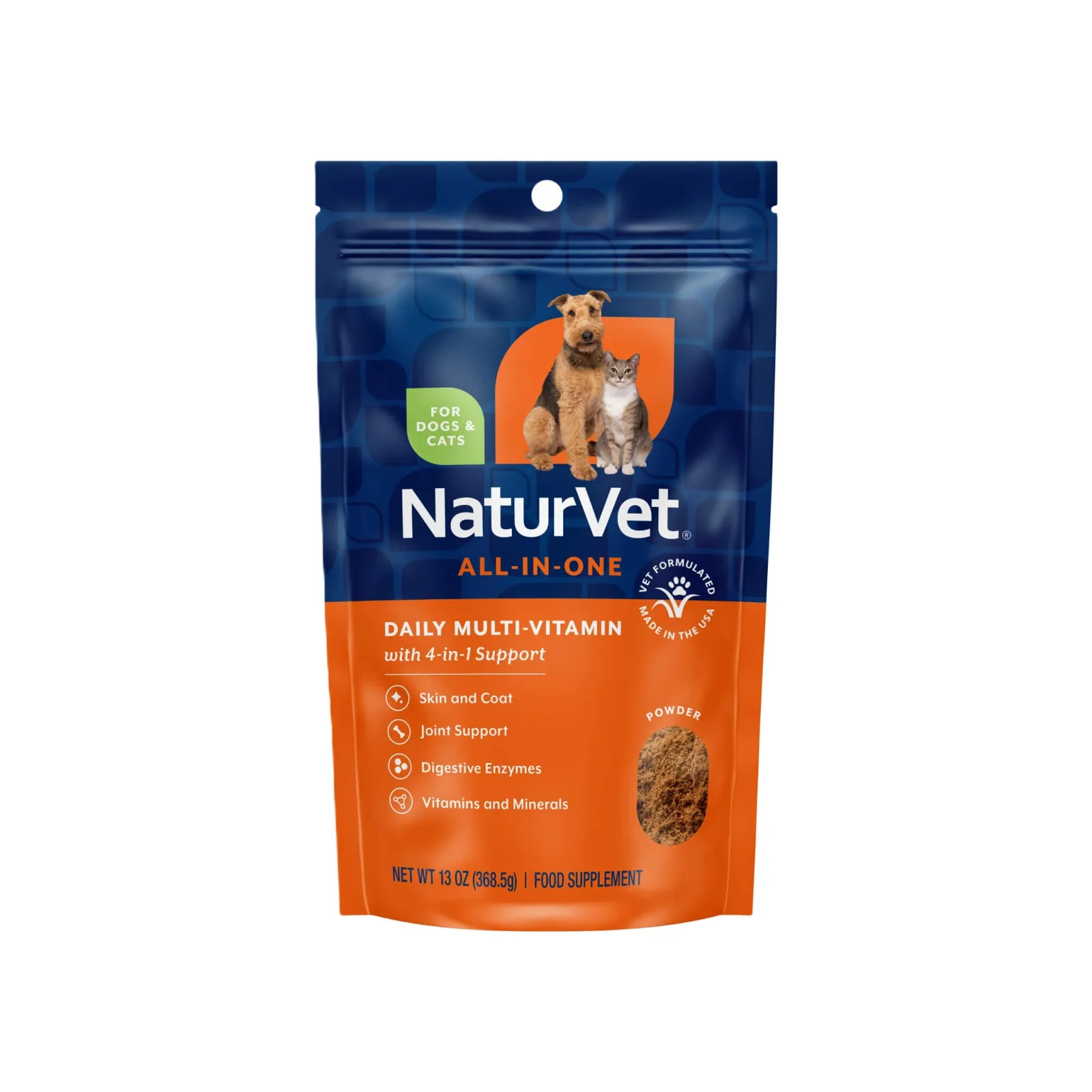 NaturVet All-In-One Daily Essentials Powder for Dogs & Cats