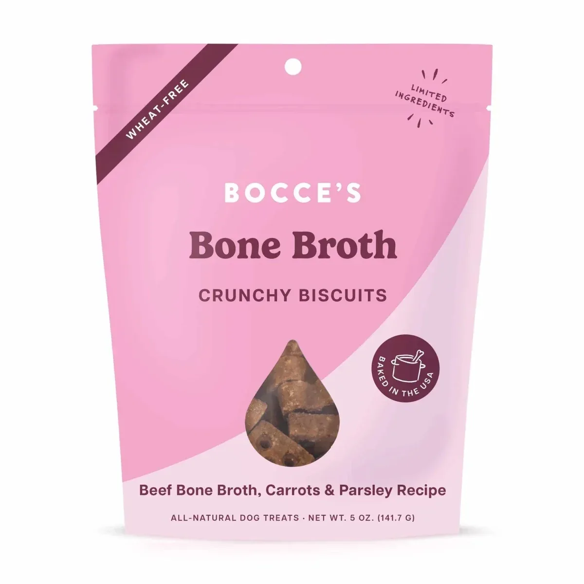 Bocce's Bakery Bone Broth Biscuit Dog Treats 5 oz