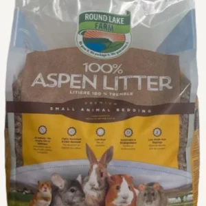 Round Lake Farms 100% Aspen Low-Dust Highly Absorbant Small Animal Litter or Bedding