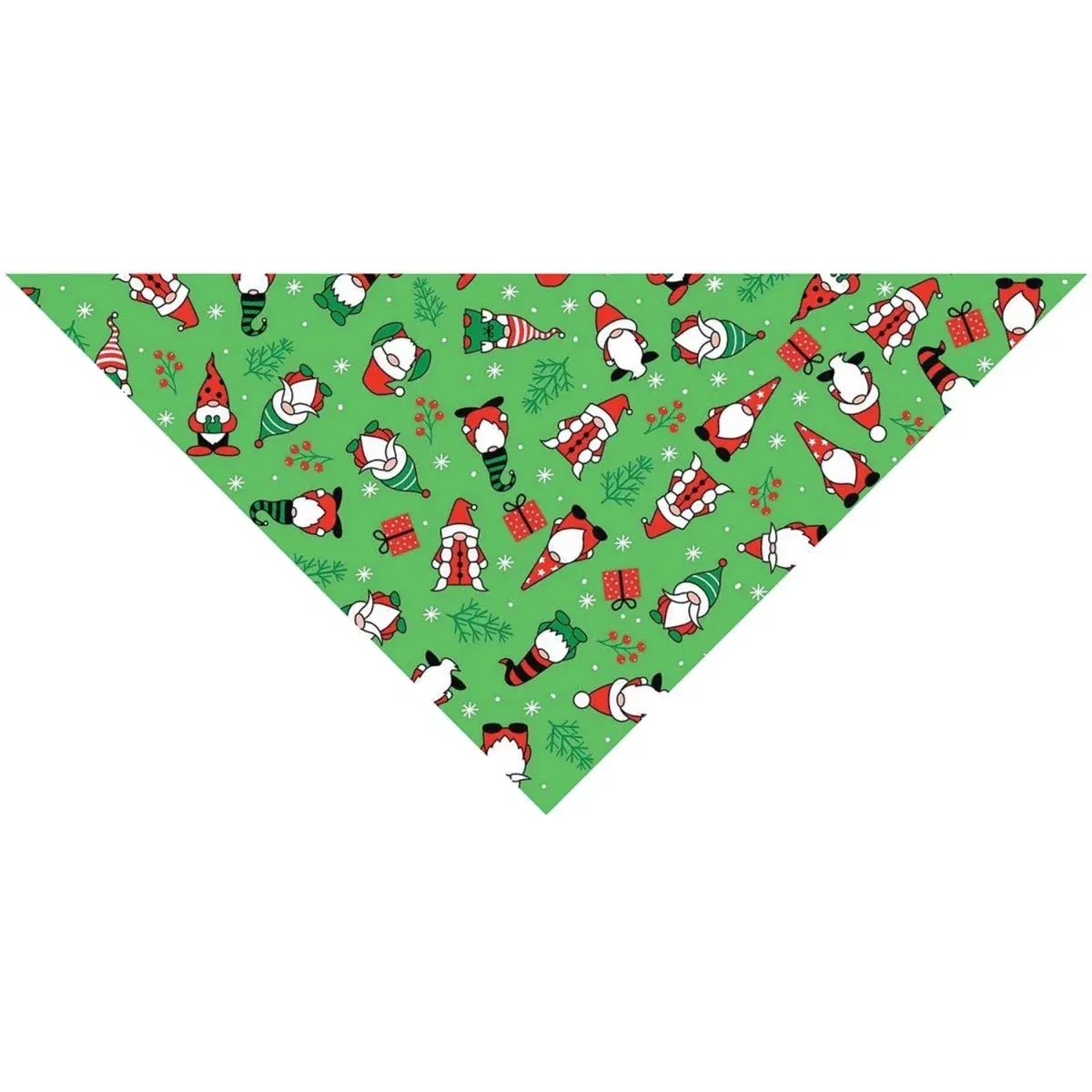 Holiday Gnomes Dog Bandana - Green, Seasonal Pet Bandana - Image 2