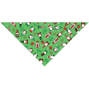 Holiday Gnomes Dog Bandana - Green, Seasonal Pet Bandana