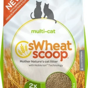 Swheat Scoop Multi-Cat Superior Clumping Odor Neutralizing Enzymes Natural Wheat Cat Litter