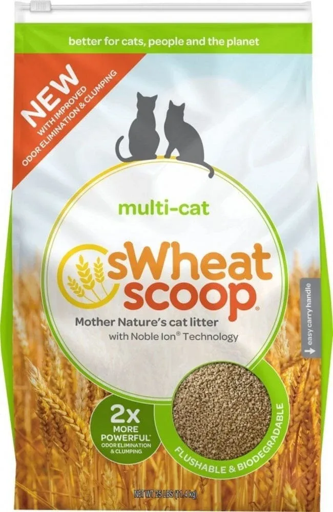Swheat Scoop Multi-Cat Superior Clumping Odor Neutralizing Enzymes Natural Wheat Cat Litter