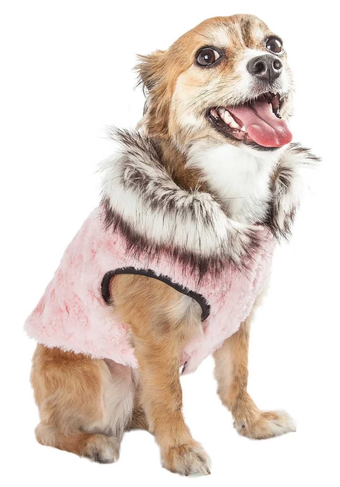 Pet Life ® Luxe 'Pinkachew' Charming Fashion Mink Fur Dog Coat - Image 2