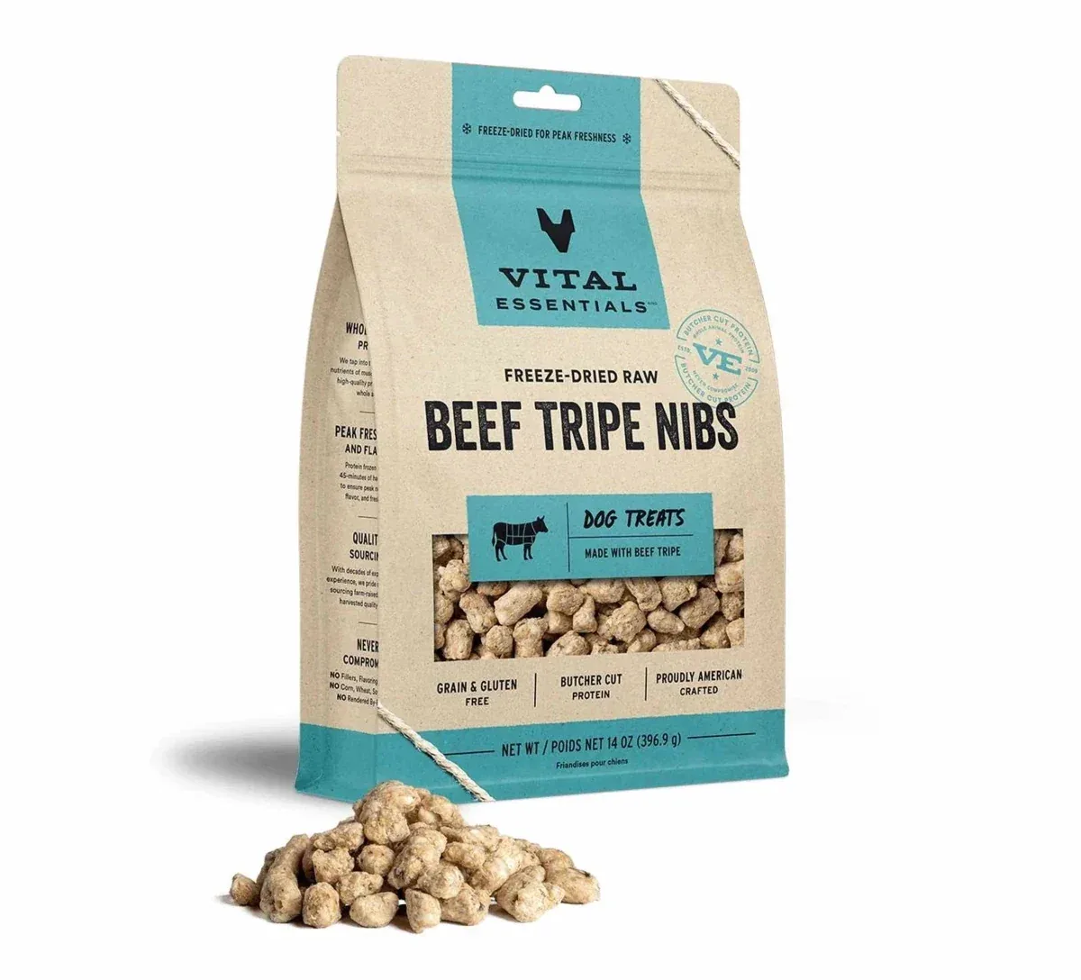 Vital Essentials Freeze-Dried Beef Tripe Nibs Dog Treats 14 oz - Image 2