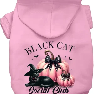 Pink and Black Cat Social Club Halloween Pet Hoodie