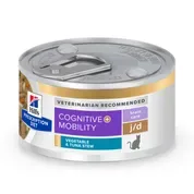 Hill’s Prescription Diet j/d Cognitive + Mobillity Brain & Joint Care Tuna & Vegetable Stew Recipe Wet Cat Food