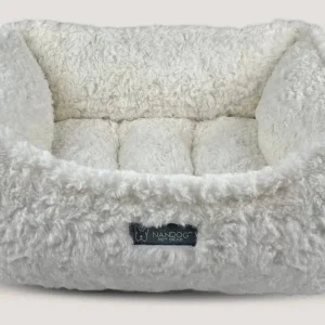 NANDOG Cloud Shaggy Reversible Pet Bed -IVORY