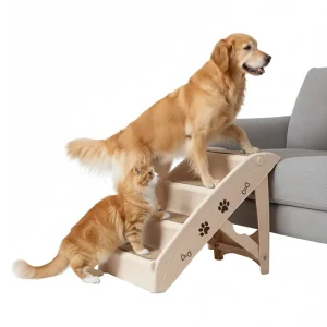 Skatrs 4 Step Easy Access Pet Stairs for Dogs & Cats
