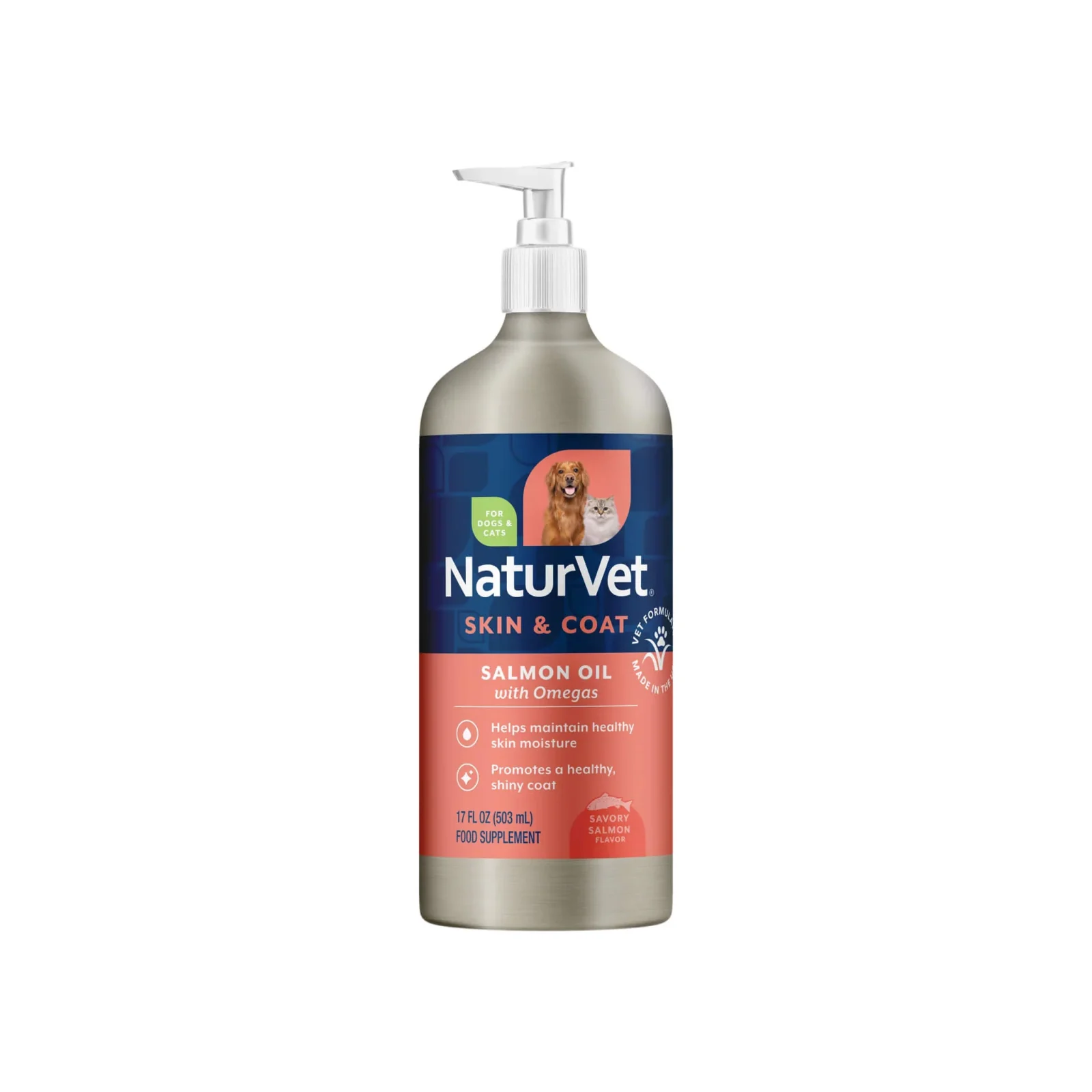 NaturVet Salmon Oil Daily Skin & Coat Support Plus Omegas for Dogs & Cats - Image 2