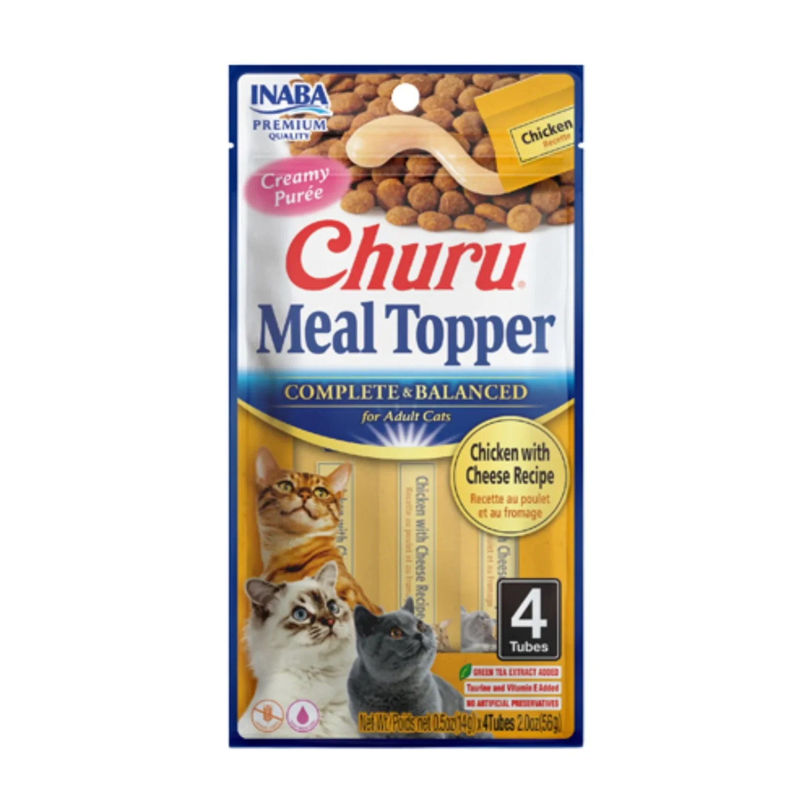 Inaba Churu Complete & Balanced Cat Food Topper - Chicken & Cheese, 2 oz each, Case of 6