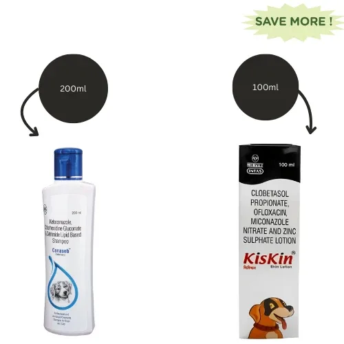 Intas Conaseb Antibacterial Antifungal Shampoo (200ml) and Intas Kiskin Lotion (100ml) Combo