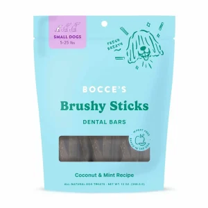 Bocce's Bakery Dailies Brushy Sticks Small Dog Dental Dog Treats 13 oz