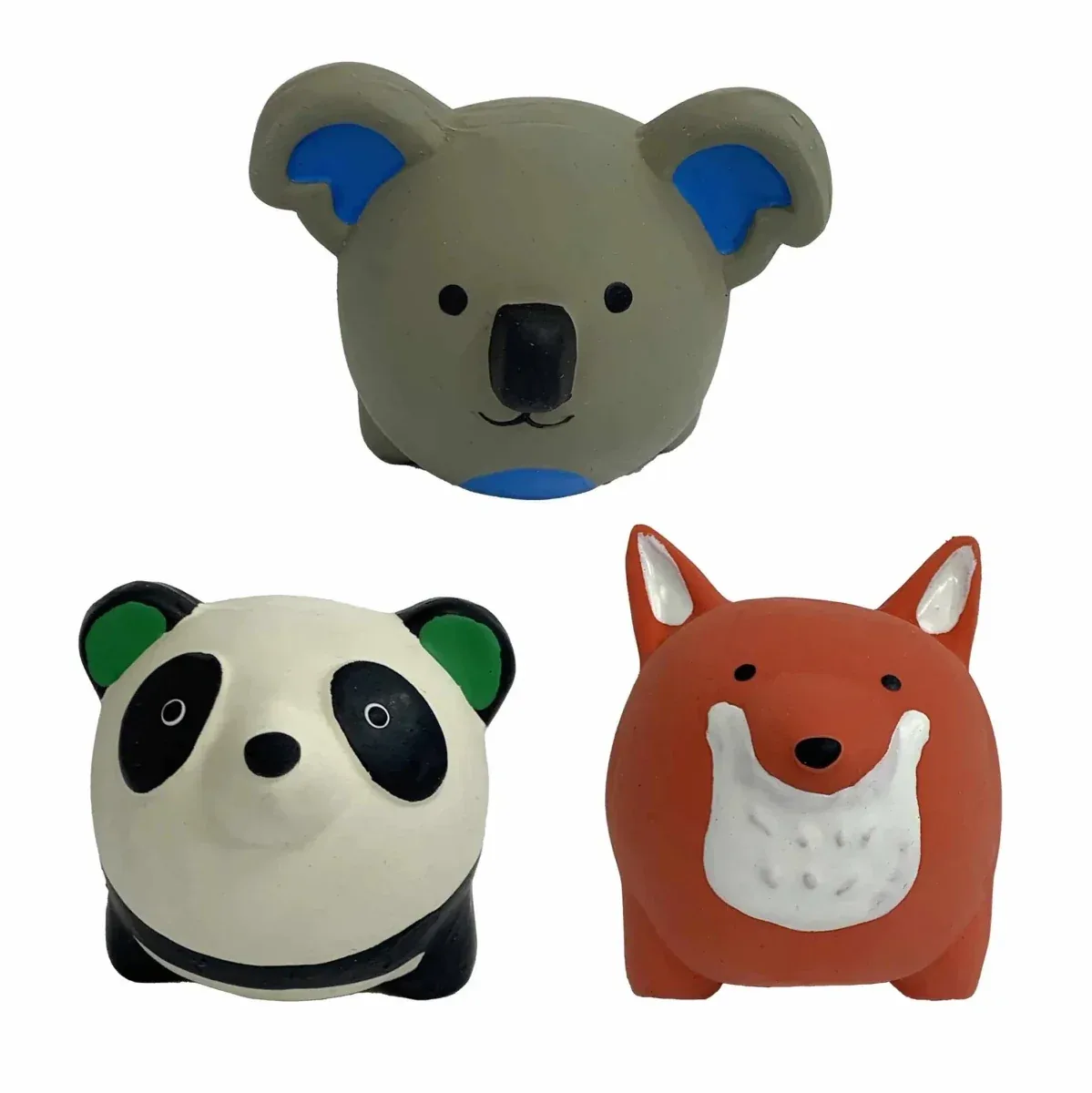 Multipet Minipet Latex Round Animals Dog Chew Toy Assorted Animals 2.5 in - Image 2