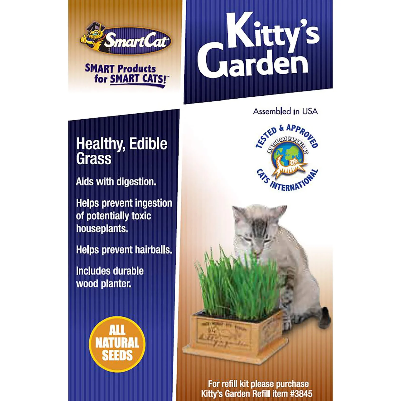 SmartCat Kitty's Garden & Refill Kit Organic Grass Cat Treat - Image 2