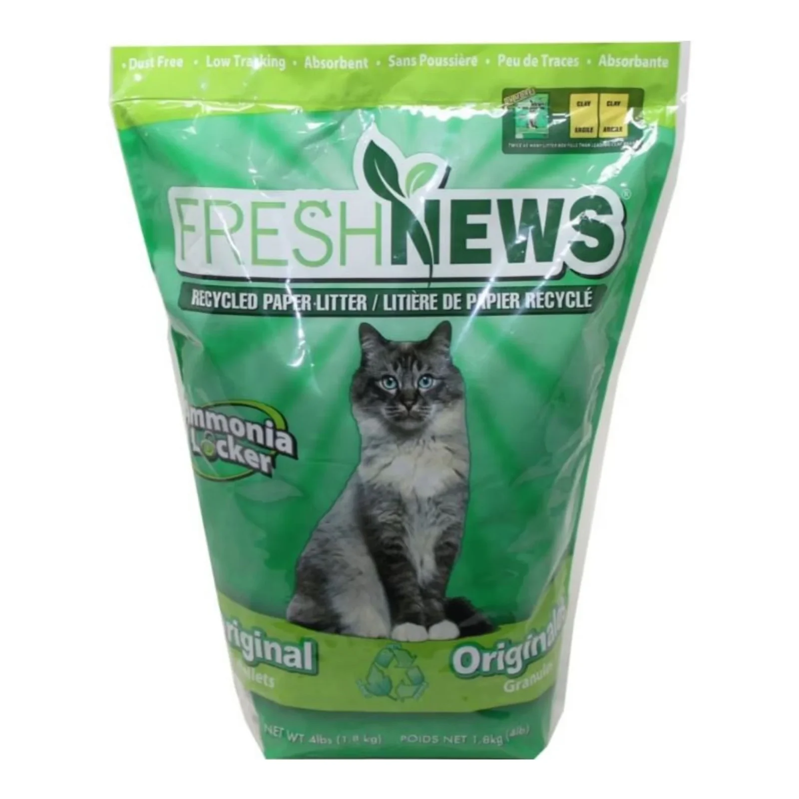 Fresh News Paper Cat Litter, 4 lb each, Case of 6