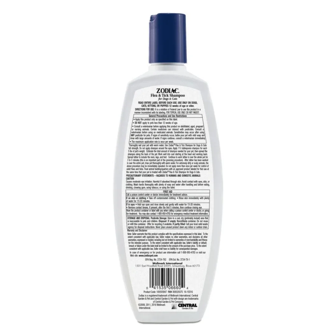 Zodiac Flea and Tick Pet Shampoo for Dogs and Cats 12 oz - Image 2