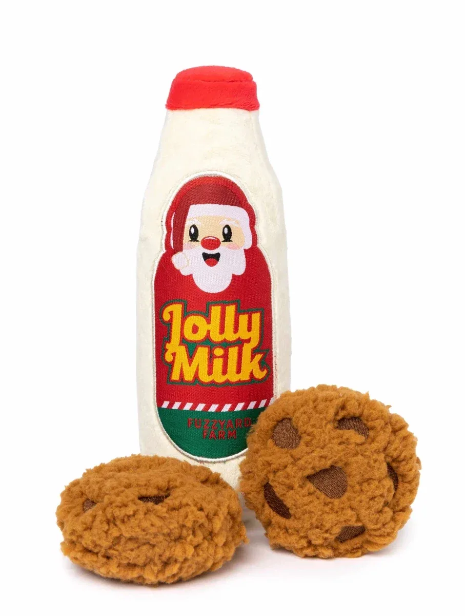 FuzzYard Jolly Milk & Cookies Plush Dog Toy 3 ct - Image 2