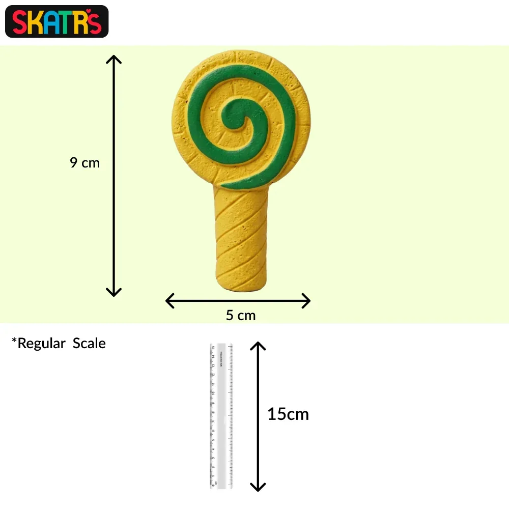 Skatrs Lollipop Latex Chew Toy for Dogs (Yellow) - Image 2