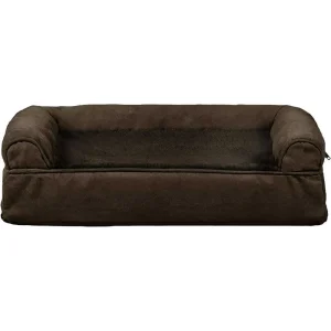 FurHaven Plush & Suede Orthopedic Sofa Pet Bed - Espresso (Medium)