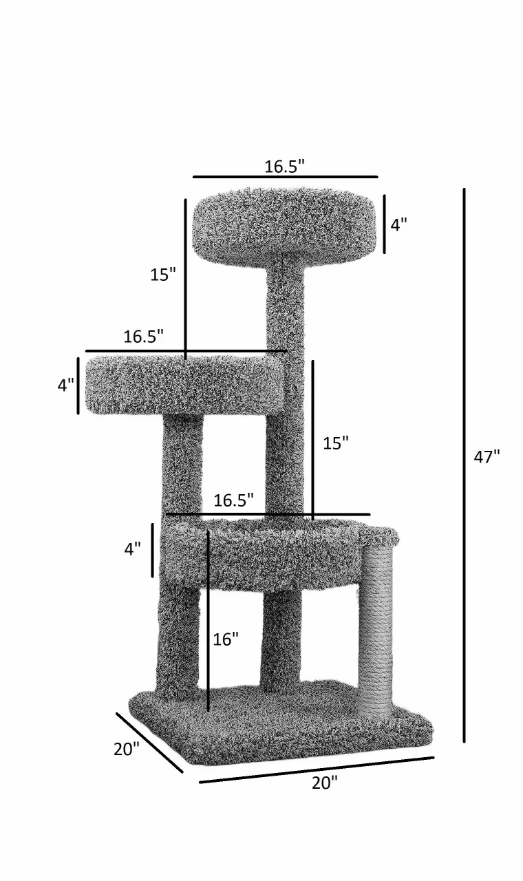 Multi-Level Cat Tree for Large Cats | Solid Wood Mid-Height Cat Condo for Multi-Cat Homes - Image 2
