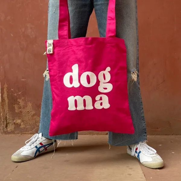 Talking Dog Club Dog Ma Carry All Tote Bag for Women (Pink)