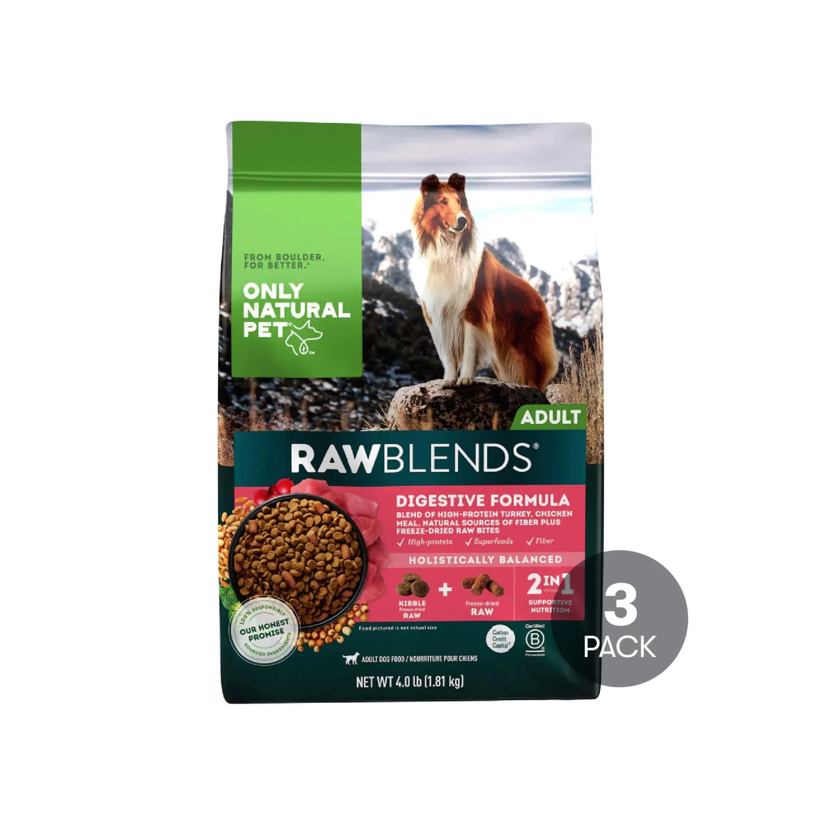 Only Natural Pet Raw Blends Digestive Care Dog Food for Sensitive Stomachs - Image 2