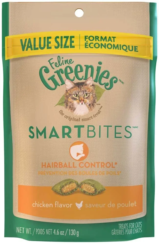 Greenies Feline SmartBites Healthy Indoor Cat Treats Chicken, 4.6 oz