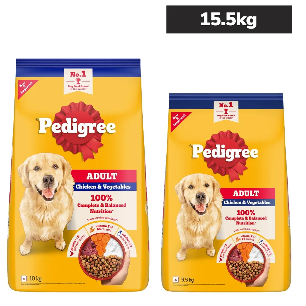 Pedigree Chicken and Vegetables Adult Dog Dry Food - Image 2