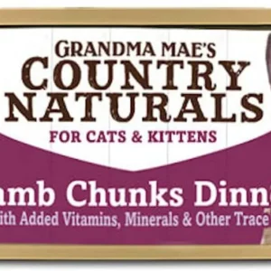 Grandma Mae's Country Naturals Grain-Free Wet Cat Food - Lamb Chunks Dinner in Gravy, 2.8 oz each, Case of 24