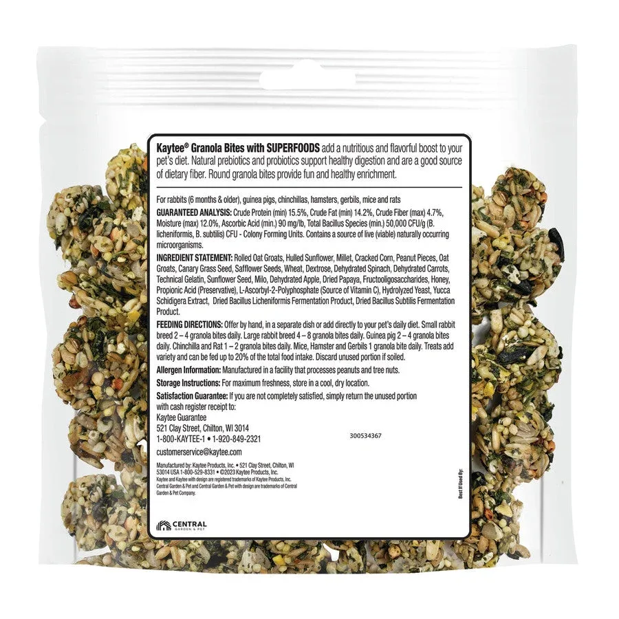 Kaytee Granola Bites with Superfoods Spinach and Carrot, 4.5 oz - Image 2