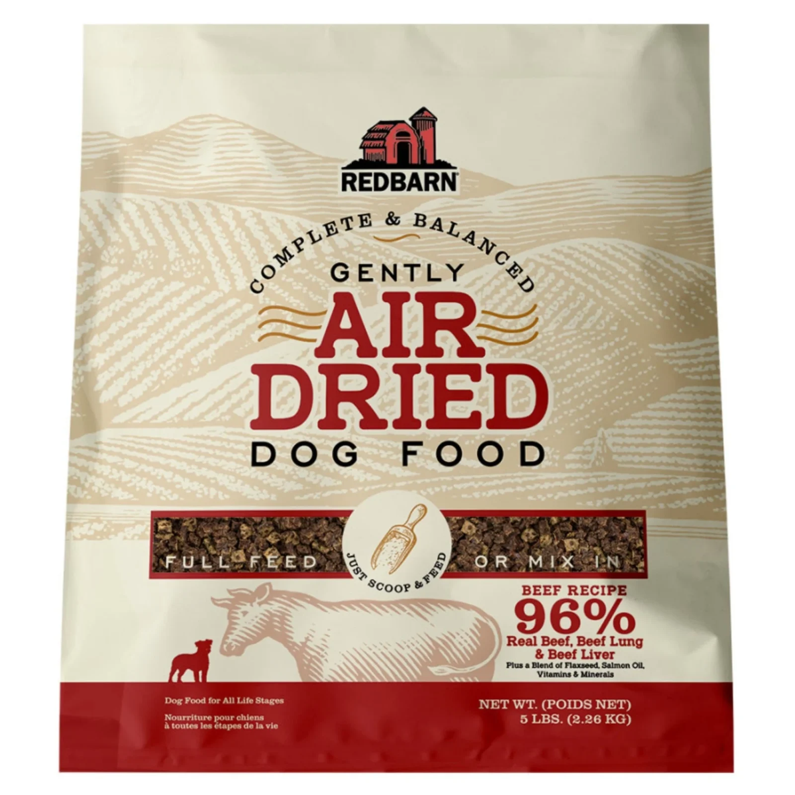 Redbarn Pet Products Complete & Balanced Air Dried Dog Food Beef, 5 lb