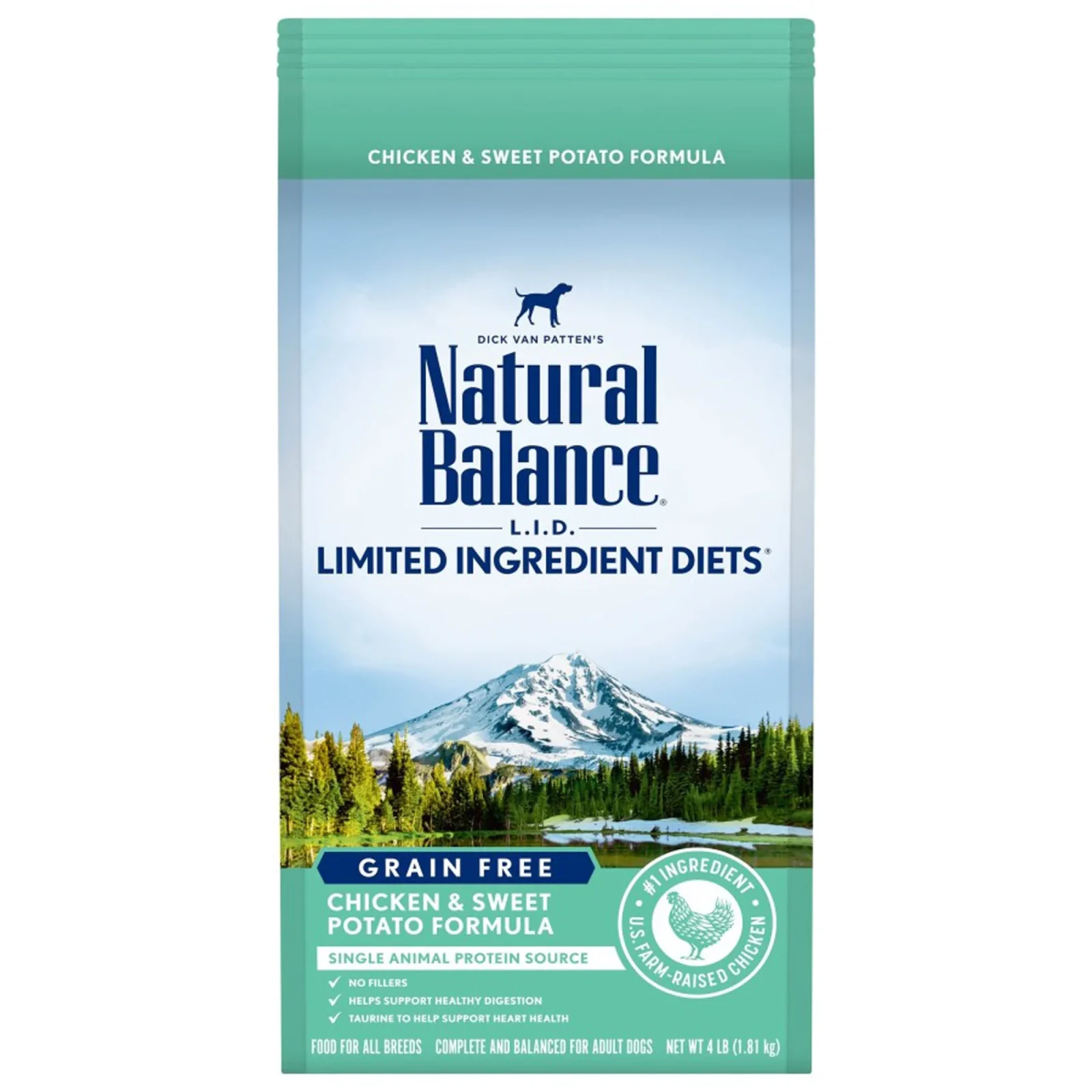 Natural Balance Pet Foods Limited Ingredient Grain-Free Dry Dog Food Chicken & Sweet Potato, 4 lb